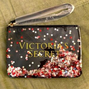 Victorias Secret sequin makeup bag new wristlet.  OSP